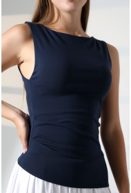 22050  KADIN KAYIK YAKA  ÖN BEDENİ ASİMETRİK VE YANDAN 2 PENSLİ FULL LYC RİBANA TULUM OFİS ATLET 