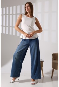 22070 KADIN KAYIK YAKA FULL LYC RİBANA YANLARI KUPLU PARÇALI ETEĞİ VOLANLI KOLSUZ TSHIRT 22070 KADIN KAYIK YAKA FULL LYC RİBANA YANLARI KUPLU PARÇALI ETEĞİ VOLANLI KOLSUZ TSHIRT