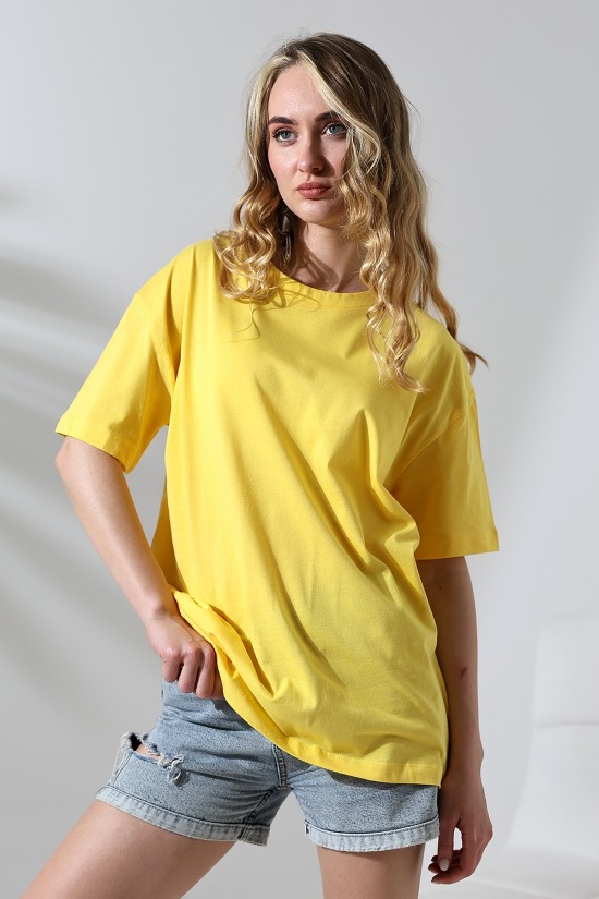 21752 KADIN OVERSİZE KOMPAKT PAMUKLU KISA KOL BİSİKLET TSHIRT 21752 KADIN OVERSİZE KOMPAKT PAMUKLU KISA KOL BİSİKLET TSHIRT