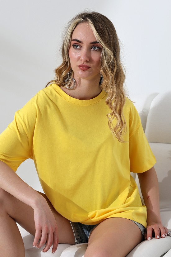 21752 KADIN OVERSİZE KOMPAKT PAMUKLU KISA KOL BİSİKLET TSHIRT 21752 KADIN OVERSİZE KOMPAKT PAMUKLU KISA KOL BİSİKLET TSHIRT