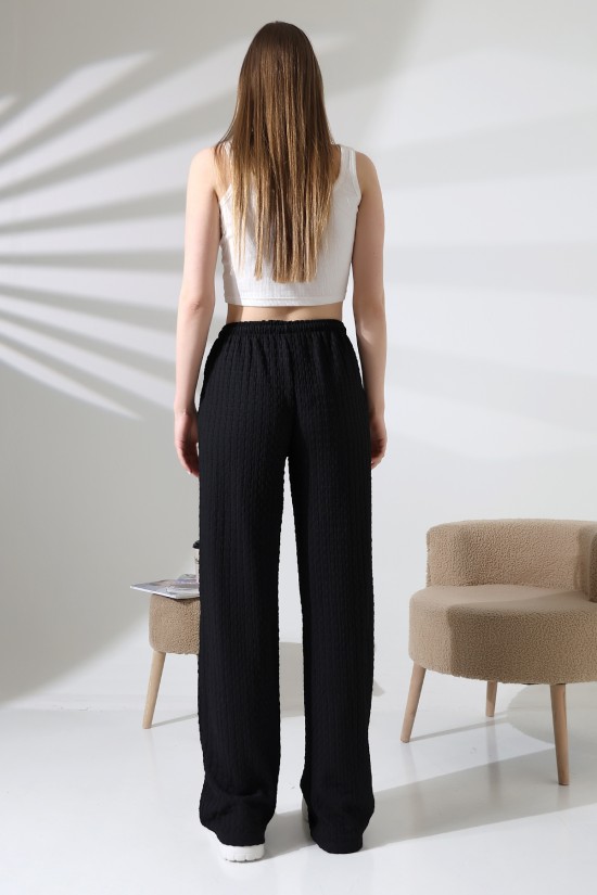 21959 KADIN JAKARLI KUMAŞ CEPLİ İNCE BELLASTİKLİ PAÇASI AÇIK SALAŞ PANTOLON 21959 KADIN JAKARLI KUMAŞ CEPLİ İNCE BELLASTİKLİ PAÇASI AÇIK SALAŞ PANTOLON