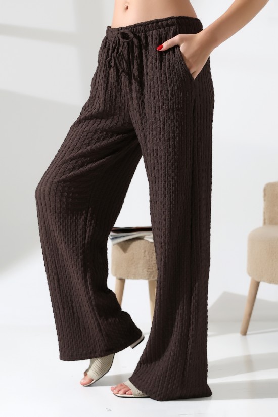 21959 KADIN JAKARLI KUMAŞ CEPLİ İNCE BELLASTİKLİ PAÇASI AÇIK SALAŞ PANTOLON 21959 KADIN JAKARLI KUMAŞ CEPLİ İNCE BELLASTİKLİ PAÇASI AÇIK SALAŞ PANTOLON