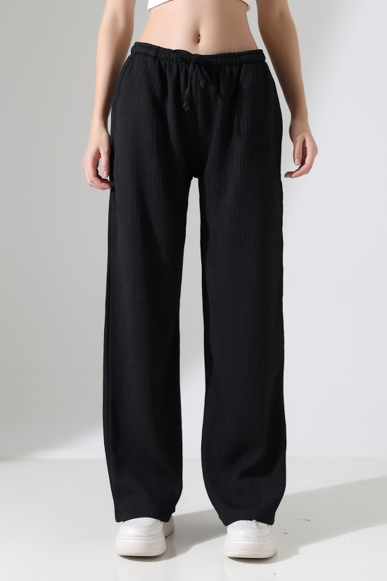 22146 KADIN AKORDİON FULL LYC KUMAŞ  CEPLİ İNCE BELLASTİKLİ PAÇASI AÇIK SALAŞ PANTOLON 