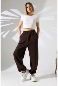 22135 KADIN 3 İP PENYE KOMPAKT ŞARDONLU ARKA TEK CEPLİ ÖNÜ PATLI PAÇASI AÇIK LASTİK AYAR BÜZGÜLÜ EŞOFMAN PANTOLON 