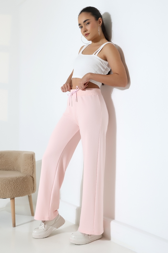 22143 KADIN  DİAGONEL ŞARDONSUZ 3 İP PENYE KOMPAKT KEMERİ KAŞGORSELİ  PAÇASI AÇIK EŞOFMAN PANTOLON 