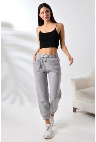 21629 KADIN 3 İP PENYE KOMPAKT ŞARDONLU CEPLİ PAÇASI LAST EŞOFMAN PANTOLON 