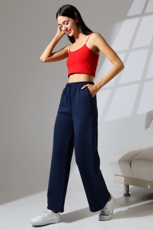 21776 KADIN 3 İP PENYE KOMPAKT ŞARDONLU CEPLİ PAÇASI AÇIK EŞOFMAN PANTOLON 