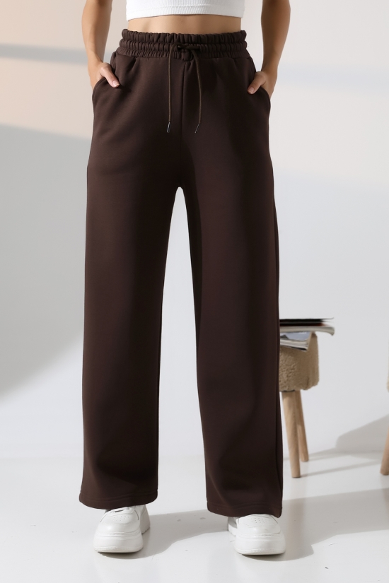 21776 KADIN 3 İP PENYE KOMPAKT ŞARDONLU CEPLİ PAÇASI AÇIK EŞOFMAN PANTOLON 