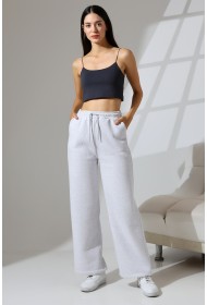 21776 KADIN 3 İP PENYE KOMPAKT ŞARDONLU CEPLİ PAÇASI AÇIK EŞOFMAN PANTOLON 