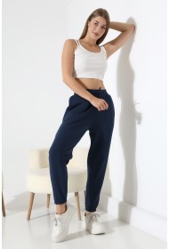 21936 KADIN 3 İP PENYE KOMPAKT ŞARDONLU BELİ KAŞKORSELİ KARYOKA KASAP CEPLİ PAÇASI 5 CM LAST EŞOFMAN PANTOLON 