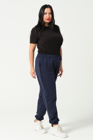 21633BB BÜYÜK BEDEN KADIN FULL LYC PENYE KOMPAKT 2 İPLİK CEPLİ PAÇASI LAST. EŞOFMAN PANTOLON 