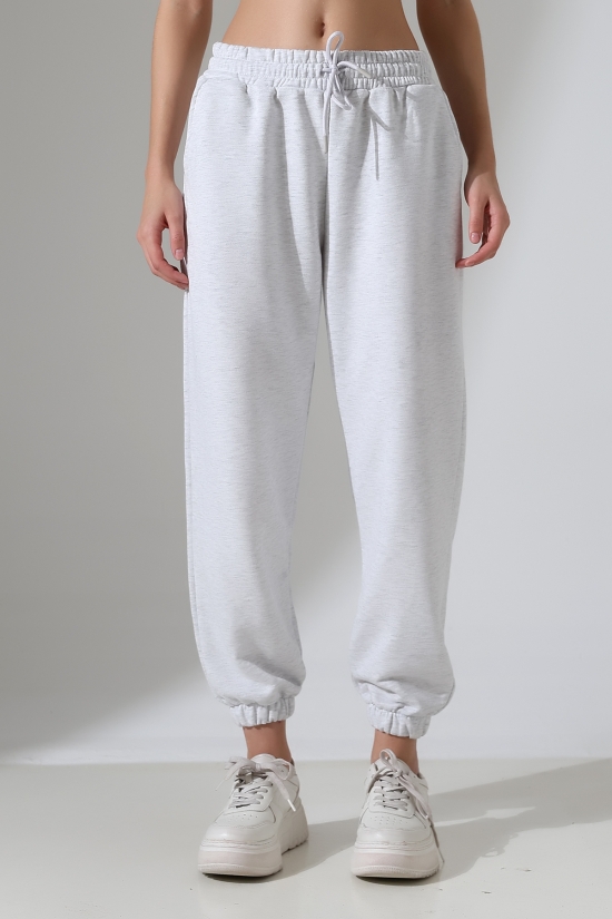 22169 KADIN DİAGONEL ŞARDONSUZ 3 İP PENYE KOMPAKT PAÇASI LASTİKLİ EŞOFMAN PANTOLON 