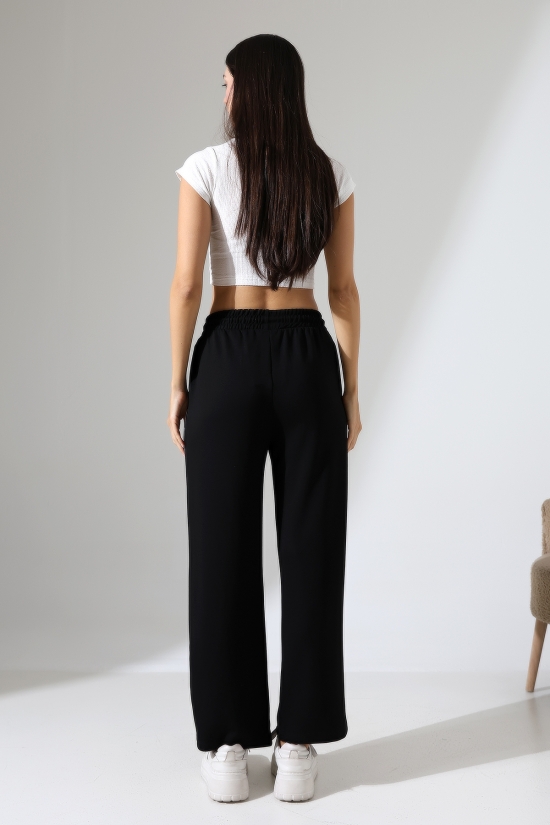 22291 KADIN DOUBLEFACE YUMUŞAK DOKU YANLARI ARABİYELİ PAÇASI AÇIK EŞOFMAN PANTOLON 