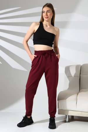 21633 KADIN FULL LYC PENYE KOMPAKT 2 İPLİK CEPLİ PAÇASI LAST. EŞOFMAN PANTOLON 