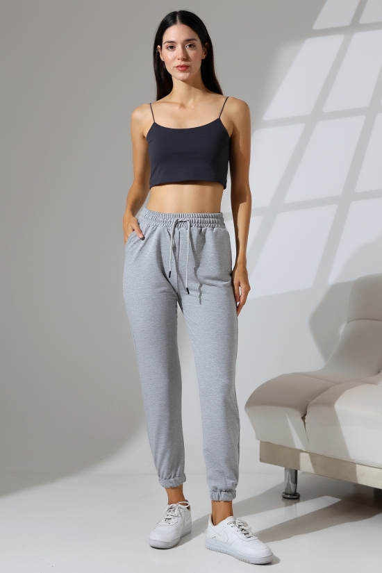 21633 KADIN FULL LYC PENYE COMPACKT 2 İPLİK CEPLİ PAÇASI LAST. EŞOFMAN PANTOLON 