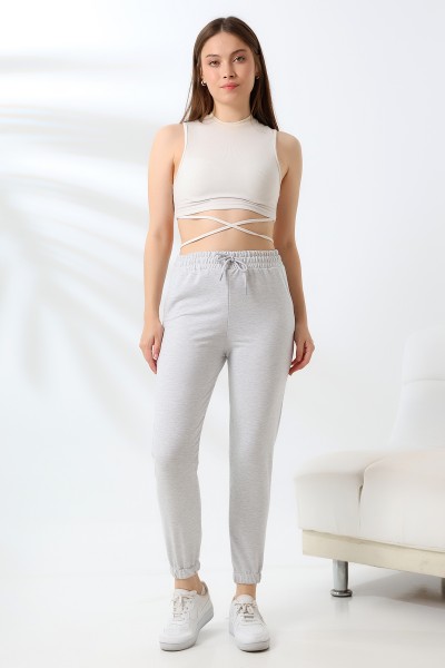 21633 KADIN FULL LYC PENYE KOMPAKT 2 İPLİK CEPLİ PAÇASI LAST. EŞOFMAN PANTOLON 