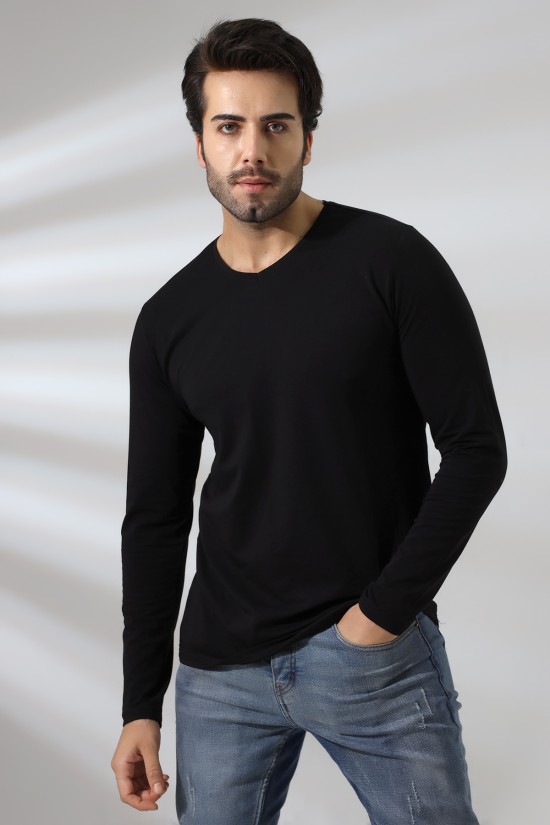 19647 ERKEK REGULAR FİT UZUN KOL V YAKA TSHIRT 19647 ERKEK REGULAR FİT UZUN KOL V YAKA TSHIRT