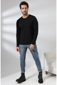19647 ERKEK REGULAR FİT UZUN KOL V YAKA TSHIRT