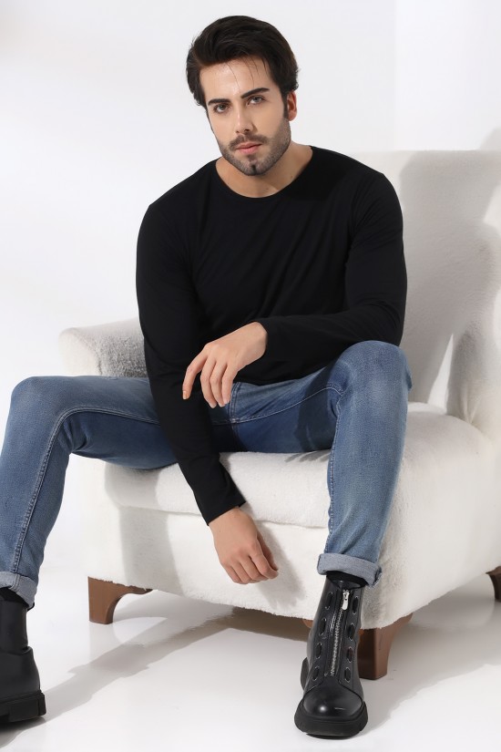 21483 ERKEK REGULAR FİT UZUN KOL BİSİKLET YAKA TSHIRT 21483 ERKEK REGULAR FİT UZUN KOL BİSİKLET YAKA TSHIRT