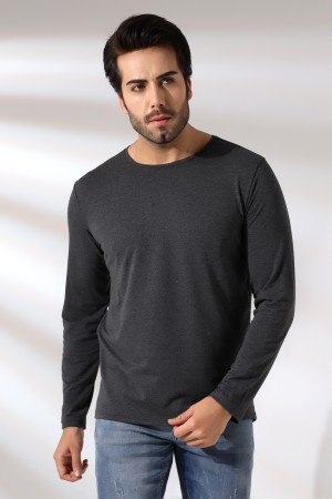 21483 ERKEK REGULAR FİT UZUN KOL BİSİKLET YAKA TSHIRT
