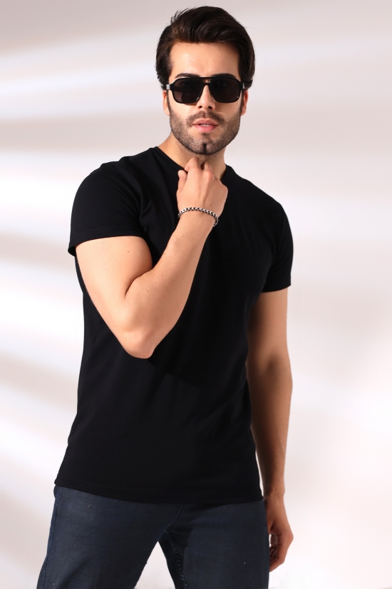 19952 ERKEK REGULAR FİT KISA KOL BİSİKLET YAKA TSHIRT