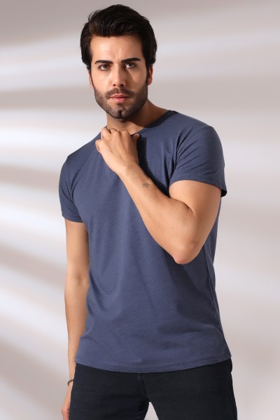 19952 ERKEK REGULAR FİT KISA KOL BİSİKLET YAKA TSHIRT