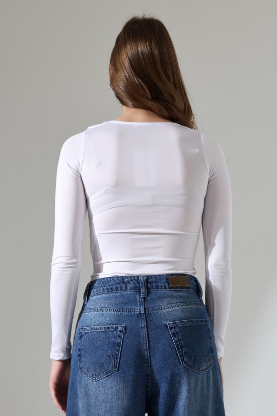 21940 KADIN FULL LYC MİKRO TULUM KARE YAKA UZUN KOL ALTI KÜLOTLU VE ÇITÇITLI TSHIRT 21940 KADIN FULL LYC MİKRO TULUM KARE YAKA UZUN KOL ALTI KÜLOTLU VE ÇITÇITLI TSHIRT