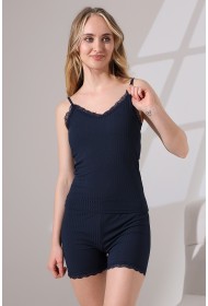 21676 KADIN  ATLET VE ŞORT PACASI DANTELLİ 7X4.MİKRO LYC KAŞG.ŞORTLU ATLET TAKIM 