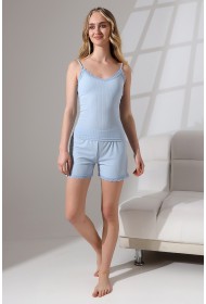 21676 KADIN  ATLET VE ŞORT PACASI DANTELLİ 7X4.MİKRO LYC KAŞG.ŞORTLU ATLET TAKIM 