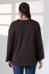 22139 KADIN UZUN KOLAĞZI GENİŞ SALAŞ OVERSİZE PAMUKLU BLUZ 