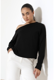 22185 KADIN KAYIK YAKA OMUZ DÜŞÜMLÜ DOUBLE FACE YUMUŞAK DOKULU UZUN KOL SWEAT-BLUZ 22185 KADIN KAYIK YAKA OMUZ DÜŞÜMLÜ DOUBLE FACE YUMUŞAK DOKULU UZUN KOL SWEAT-BLUZ