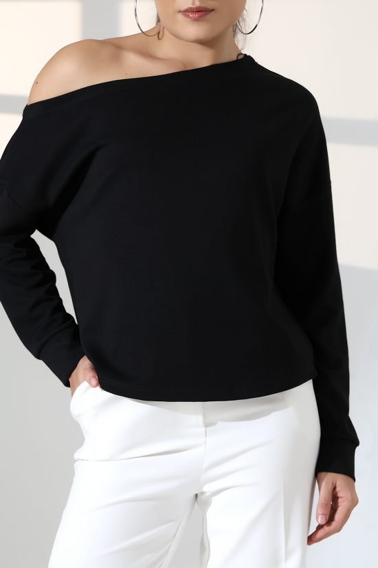 22185 KADIN KAYIK YAKA OMUZ DÜŞÜMLÜ DOUBLEFACE YUMUŞAK DOKULU UZUN KOL SWET-BLUZ 22185 KADIN KAYIK YAKA OMUZ DÜŞÜMLÜ DOUBLEFACE YUMUŞAK DOKULU UZUN KOL SWET-BLUZ