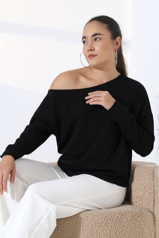22185 KADIN KAYIK YAKA OMUZ DÜŞÜMLÜ DOUBLEFACE YUMUŞAK DOKULU UZUN KOL SWET-BLUZ 22185 KADIN KAYIK YAKA OMUZ DÜŞÜMLÜ DOUBLEFACE YUMUŞAK DOKULU UZUN KOL SWET-BLUZ