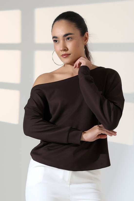 22185 KADIN KAYIK YAKA OMUZ DÜŞÜMLÜ DOUBLEFACE YUMUŞAK DOKULU UZUN KOL SWET-BLUZ 22185 KADIN KAYIK YAKA OMUZ DÜŞÜMLÜ DOUBLEFACE YUMUŞAK DOKULU UZUN KOL SWET-BLUZ