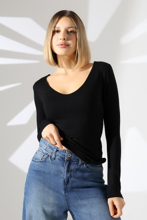 22132 KADIN TULUM V YAKA FULL LYC VORTVİSK UZUN KOL BLUZ 22132 KADIN TULUM V YAKA FULL LYC VORTVİSK UZUN KOL BLUZ