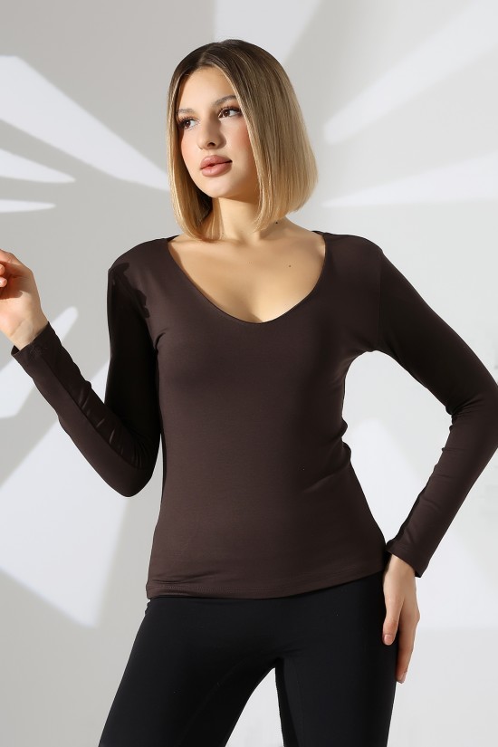 22132 KADIN TULUM V YAKA FULL LYC VORTVİSK UZUN KOL BLUZ 22132 KADIN TULUM V YAKA FULL LYC VORTVİSK UZUN KOL BLUZ