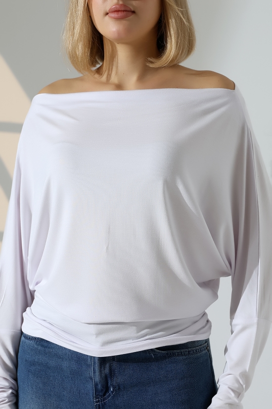 22153 KADIN OMUZ DÜŞÜMLU ASMTRK UZUN KOLU BEDENDE VE PARÇALI BLUZ 22153 KADIN OMUZ DÜŞÜMLU ASMTRK UZUN KOLU BEDENDE VE PARÇALI BLUZ