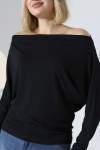 22153 KADIN OMUZ DÜŞÜMLU ASMTRK UZUN KOLU BEDENDE VE PARÇALI   BLUZ 
