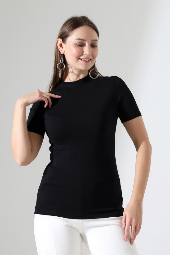 22192 KADIN YARIM BALIKÇI DİKYAKA KISA KOL FULL LYC VSK TSHIRT 