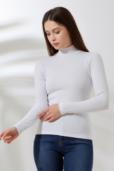 20535  KADIN YARIM BALIKÇI 2X2  UZUN KOL  LYC KAŞKORSE TSHIRT 