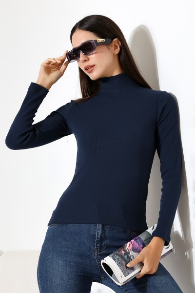 20535  KADIN YARIM BALIKÇI 2X2  UZUN KOL  LYC KAŞKORSE TSHIRT 