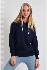 19491 KADIN DÜZ 2İP ŞARDONLU  KAPŞONLU SWETSHIRT