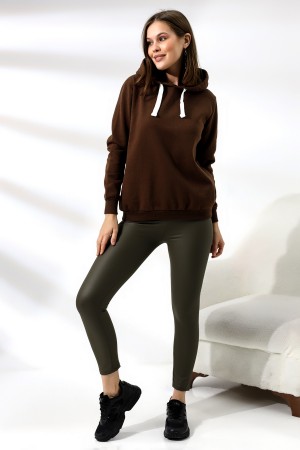 19491 KADIN DÜZ 2İP ŞARDONLU KAPŞONLU SWETSHIRT 19491 KADIN DÜZ 2İP ŞARDONLU KAPŞONLU SWETSHIRT