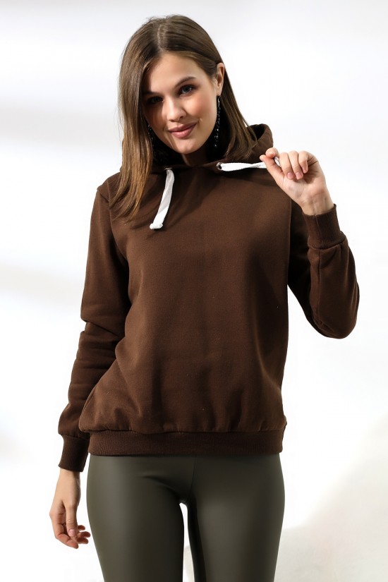 19491 BAYAN DÜZ 2İP ŞARDONLU KAPŞONLU SWETSHIRT 19491 BAYAN DÜZ 2İP ŞARDONLU KAPŞONLU SWETSHIRT