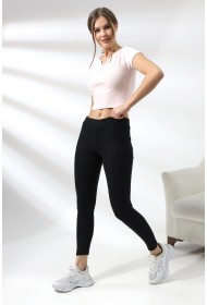 19114 KADIN LYC RİB.ŞARDONLU TAYT 