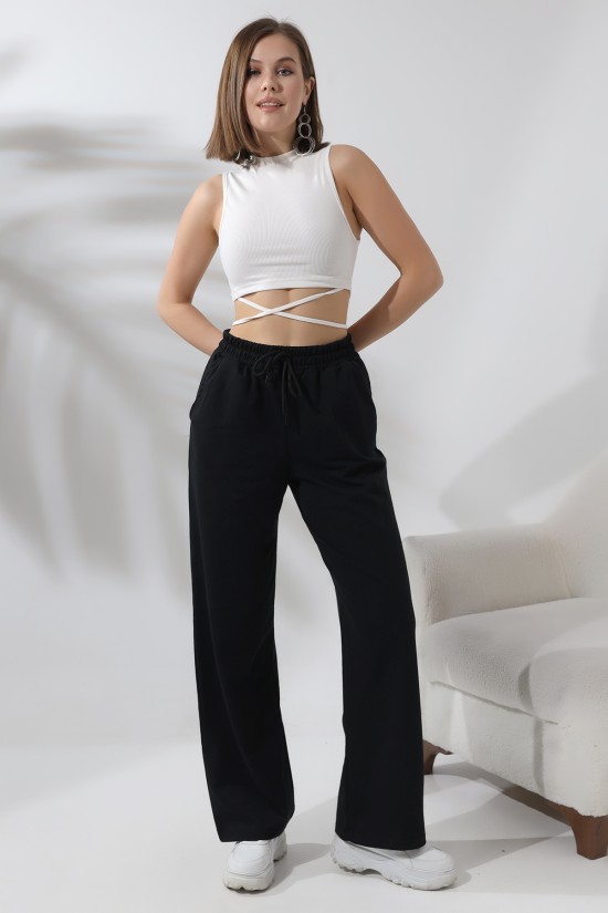 31566 - 3LÜ PAKET BAYAN CEPLİ SALAŞ GENİŞ DÖKÜMLÜ 2 İP PANTOLON 31566 - 3LÜ PAKET BAYAN CEPLİ SALAŞ GENİŞ DÖKÜMLÜ 2 İP PANTOLON